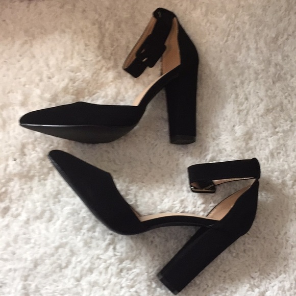 Pointed Faux Suede Ankle Strap Heels - Picture 7 of 8